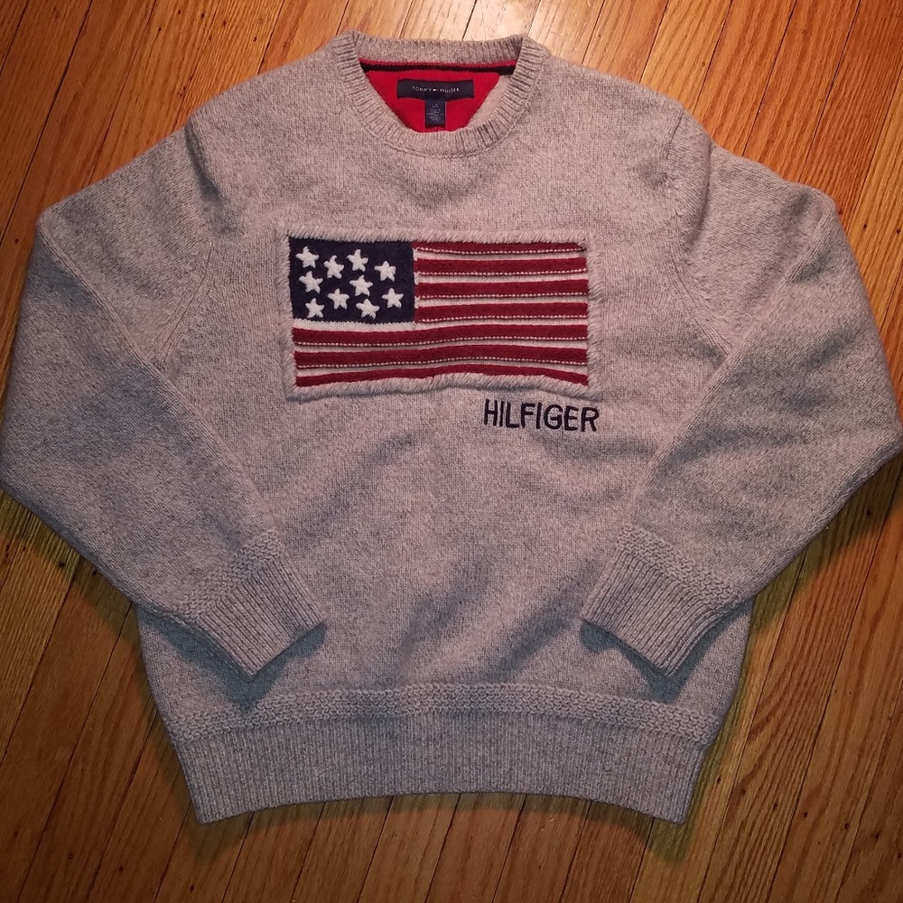 Tommy Hilfiger USA Flag Knitted Sweater | Large
